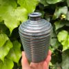 blue stripe bud vase