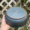 blue speckle serving bowl