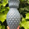blue square vase