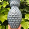 blue square vase