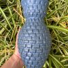blue square vase