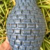 blue square vase