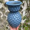 blue square vase