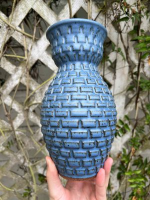 blue square vase