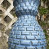 blue square vase