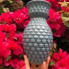 blue square vase