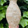 yellow patterned vase