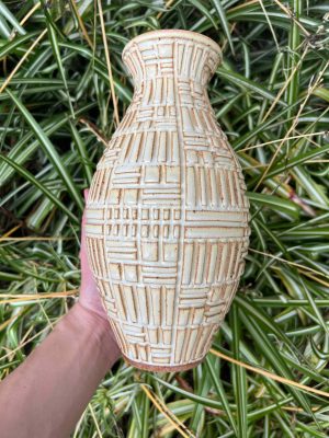 yellow patterned vase
